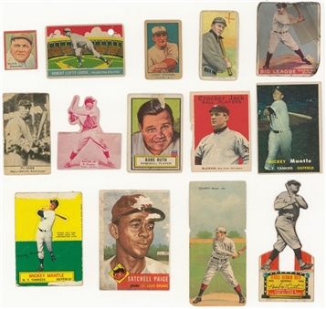 1909-1969 Topps and Assorted Brands Low Grade Collection (33) Including Ruth, Cobb, Mantle and More!